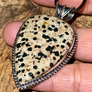 Dalmatian Jasper Pendant 2 1/4”